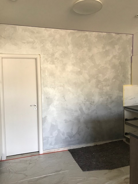 szürke szaténhatású konyhafal, Budapest